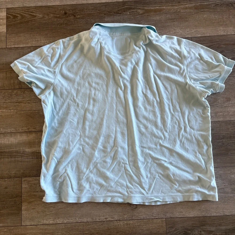 Tommy Bahama Polo Shirt‎ Mens XXL Light Blue 100% Pima Cotton Island Modern Fit